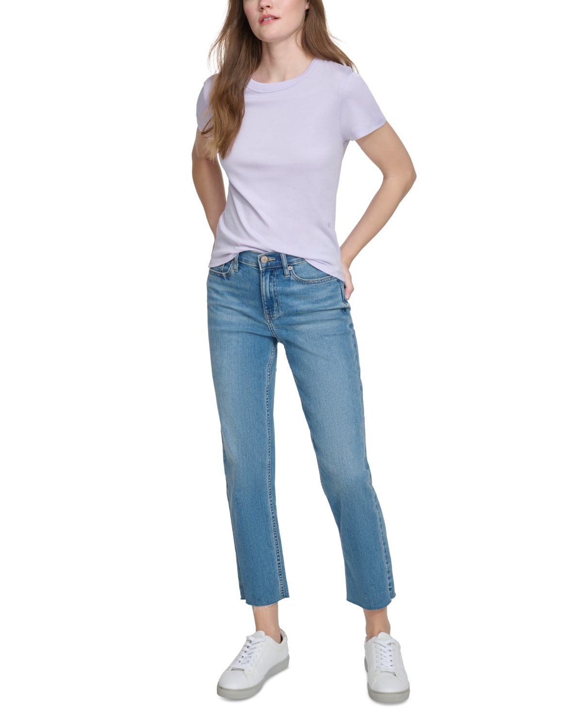 Calvin Klein Jeans Women's Embroidered Logo Short-Sleeve T-Shirt