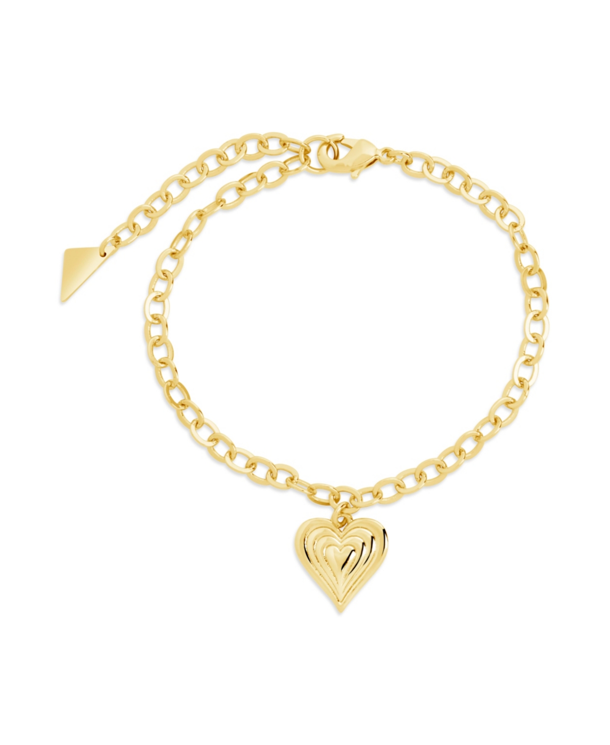 Shop Sterling Forever Silver-tone Or Gold-tone Beating Heart Charm Bracelet