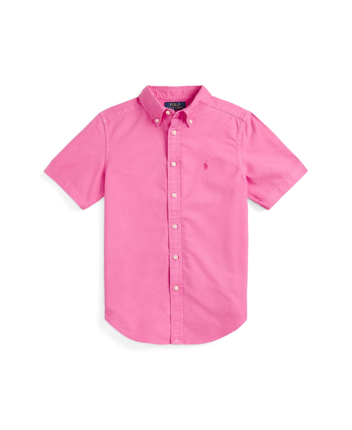 Polo Ralph Lauren Kids' Big Boys Cotton Oxford Short-sleeves Shirt In Resort Rose