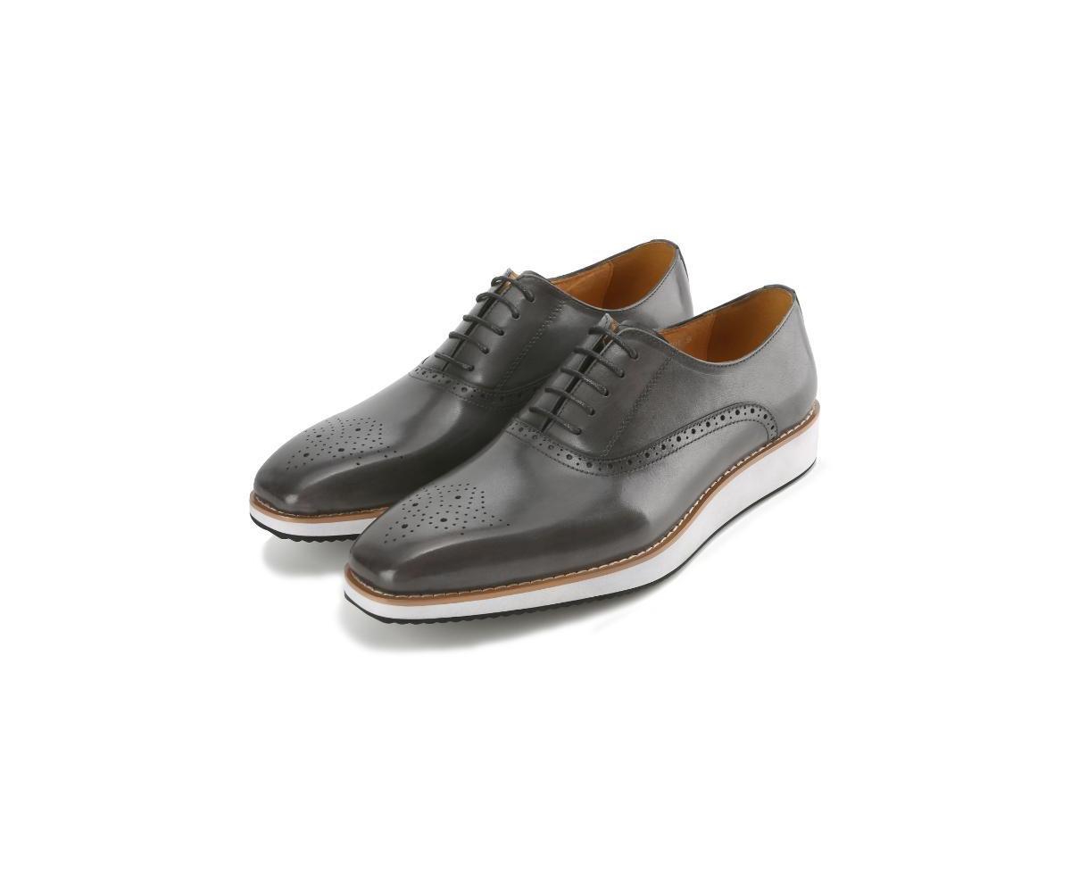 Gino Vitale Men's Handcrafted Genuine Leather Hybrid Casual Brogue Dress Shoe