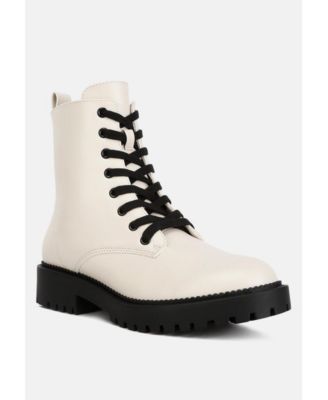 Womens Forter Faux Leather Lace Up Boots