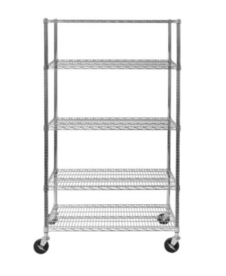 UltraDurable 5-Tier NSF Steel Wire Shelving, 48" W x 24" D x 76" H