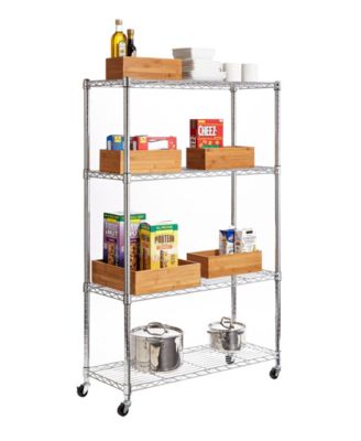 Bamboo 5-Piece Storage Bin Organizer Box Set