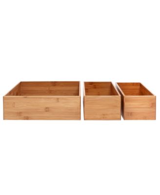 Bamboo 5-Piece Storage Bin Organizer Box Set