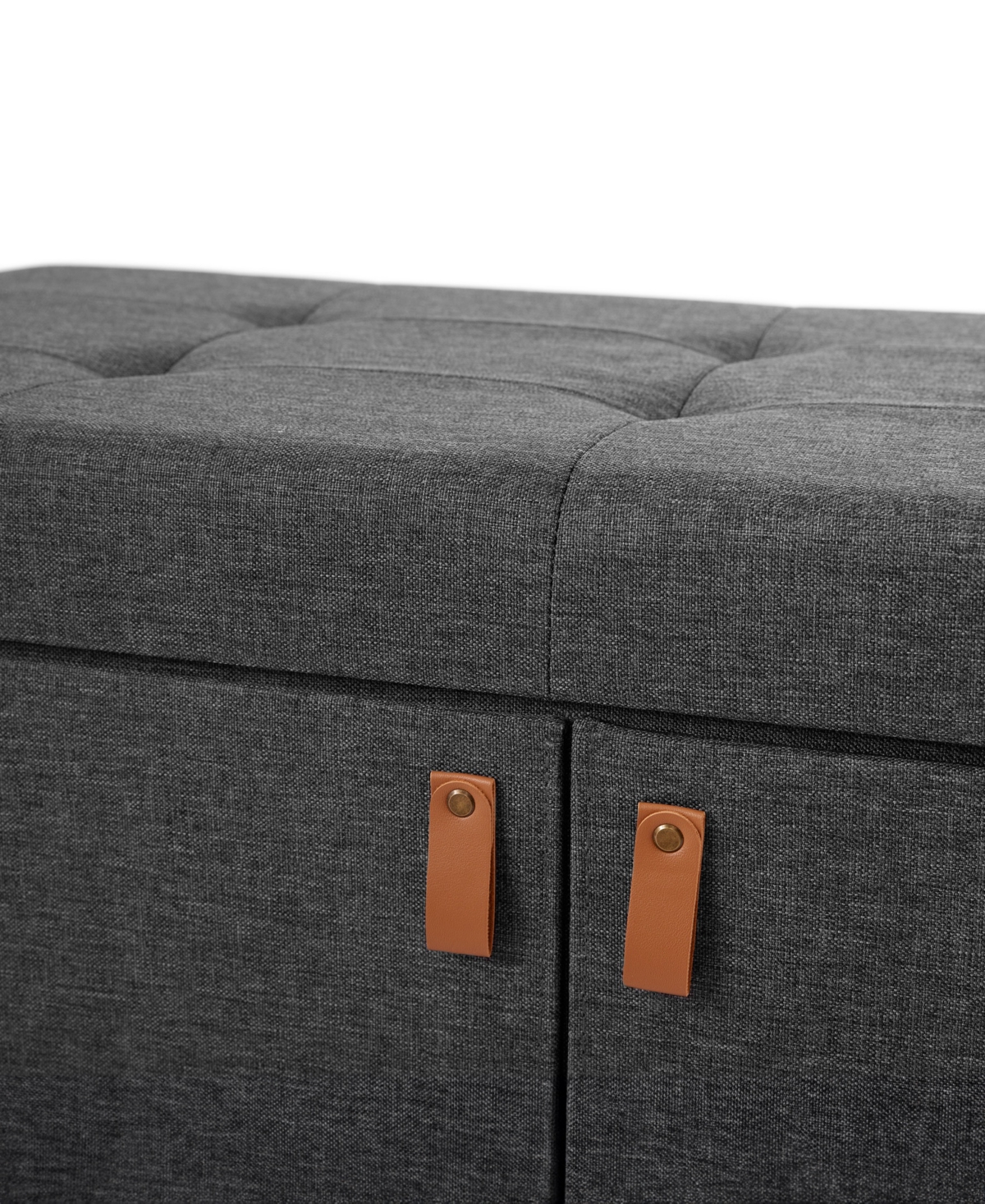 Shop Seville Classics Cushioned Ottoman Shoe Storage Bench In Modern Gray