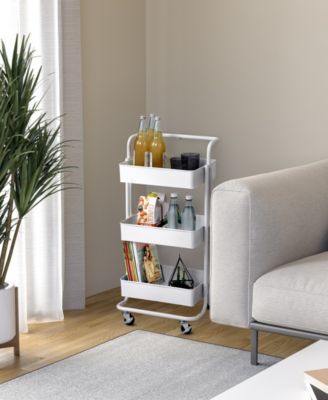 3-Tier Steel Cart with Handle