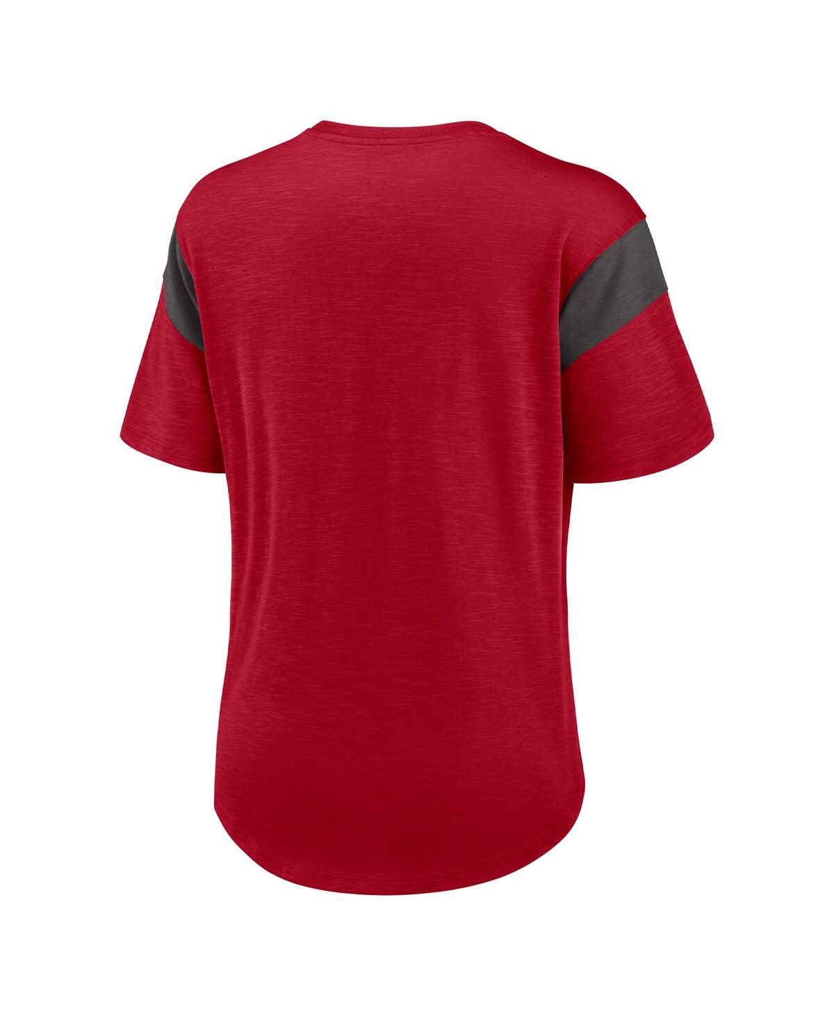 Nike Heathered Red Tampa Bay Buccaneers Primary Logo Slub Fashion Top In Heather Red