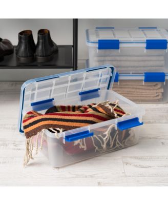 IRIS 3 Pack 16 Quart WeatherPro Plastic Storage Box Durable Lid and Seal and Secure Latching Buckles