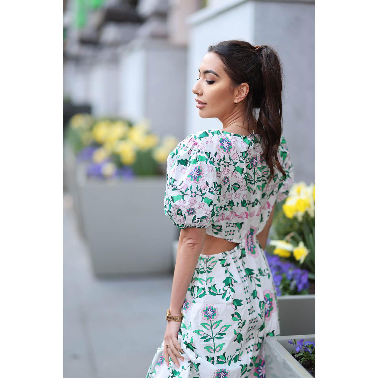 Danielle Green Garden Midi Dress