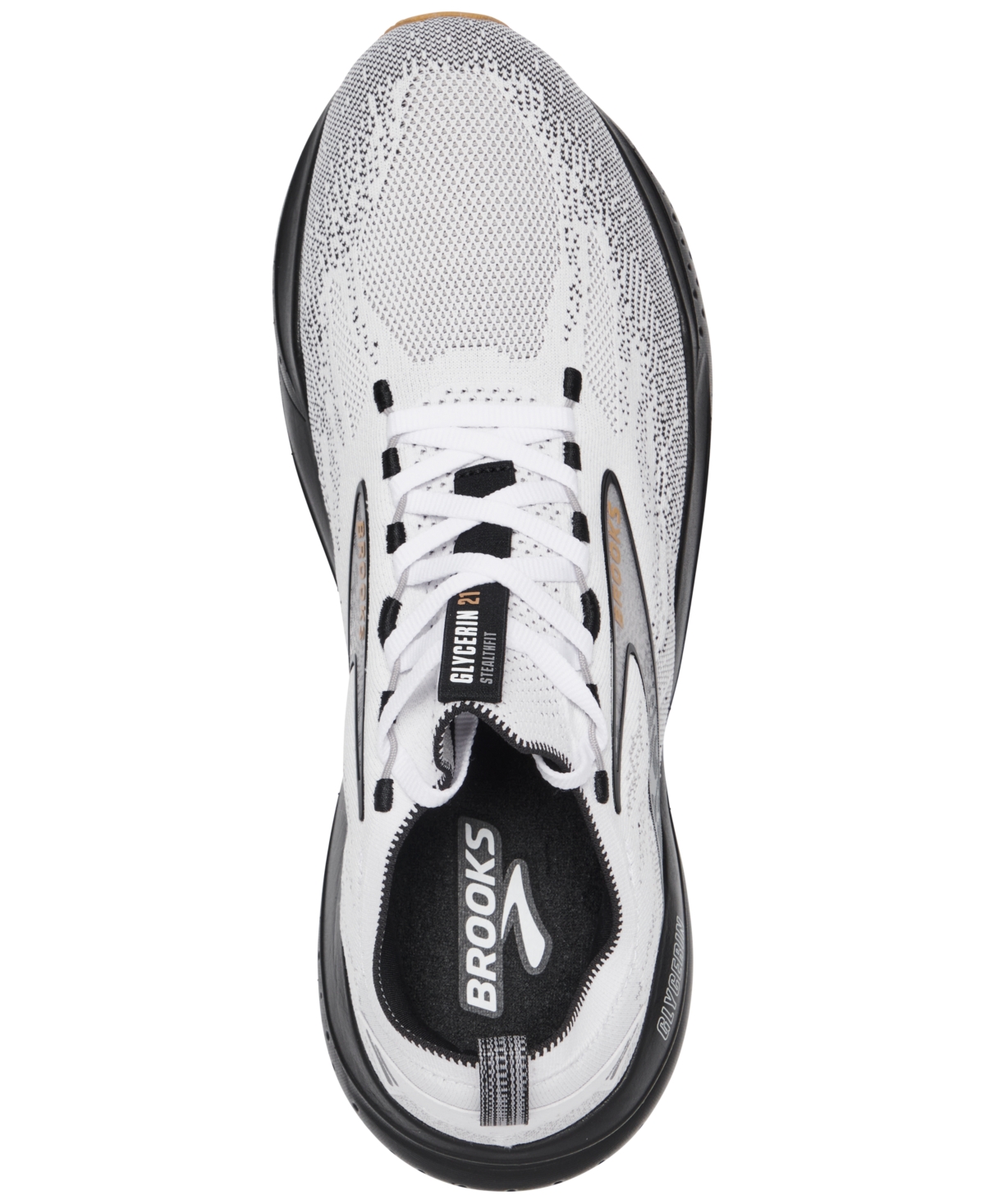 Shop Brooks Men's Glycerin Stealthfit 21 Running Sneakers From Finish Line In White,gray,black