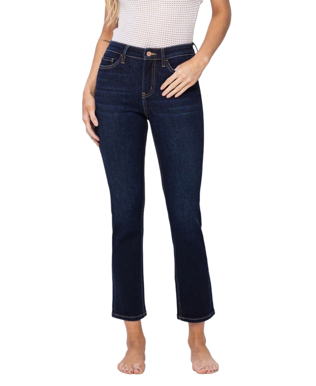 Women's High Rise Ankle Slim Straight Jeans - Enraptured blue