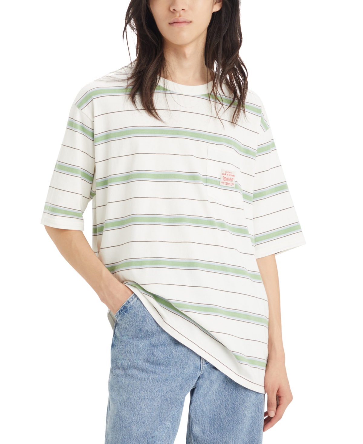 Levi's Men's Workwear Relaxed-fit Stripe Pocket T-shirt, Created For Macy's In Stanlee St