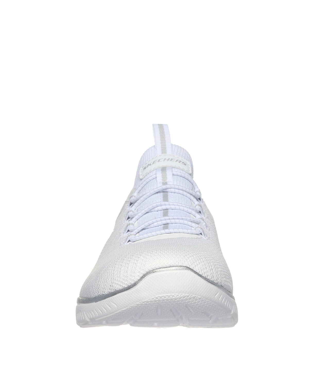 Skechers Women's Summit-artistry Chic Wide Casual Sneakers From Finish Line In White,silver