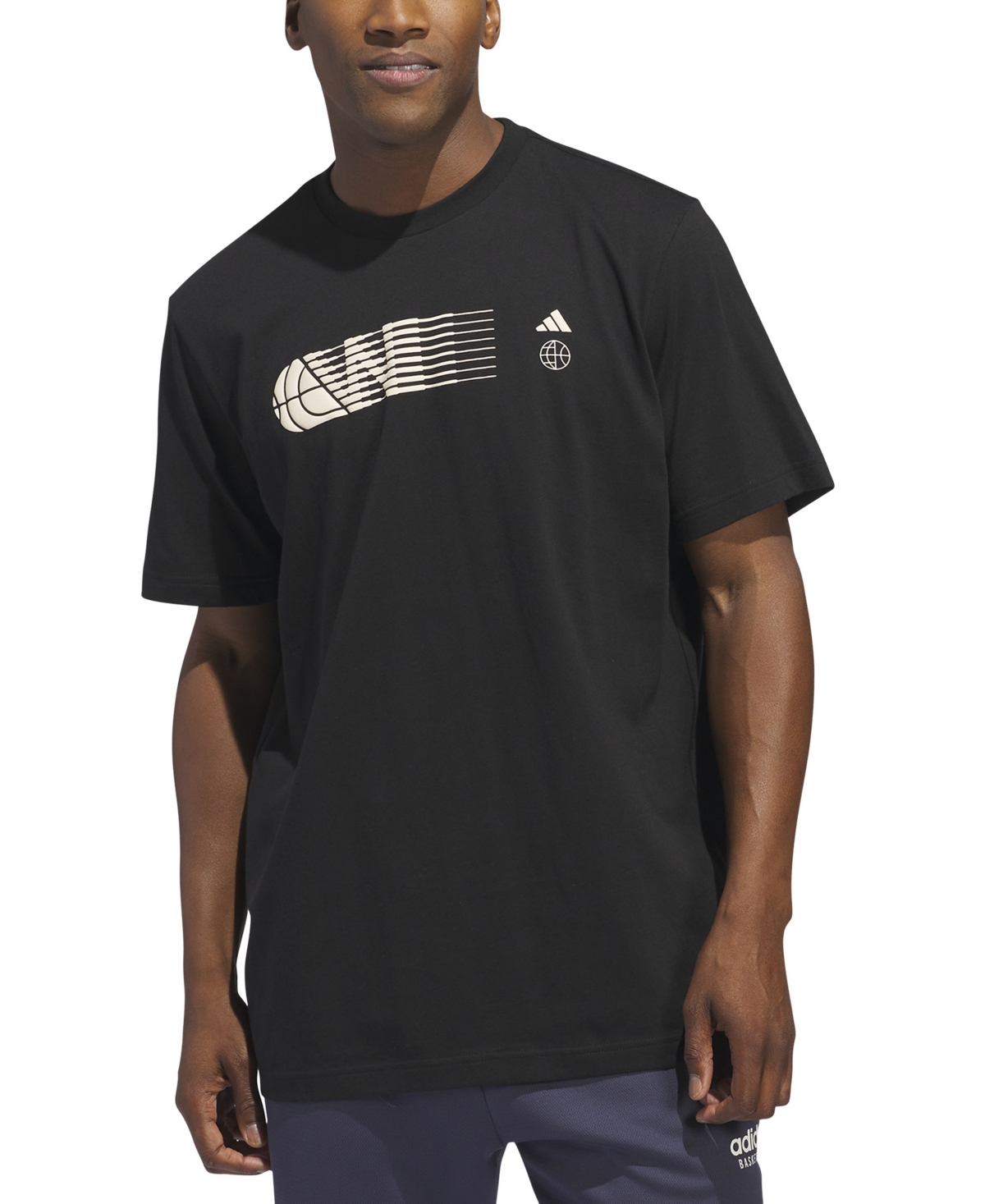 Shop Adidas Originals Men's Worldwide Hoops City Graphic T-shirt In Black,sand