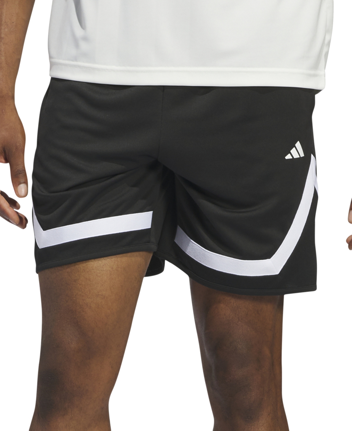 Shop Adidas Originals Men's Pro Block Basketball Aeroready Shorts In Black,wht