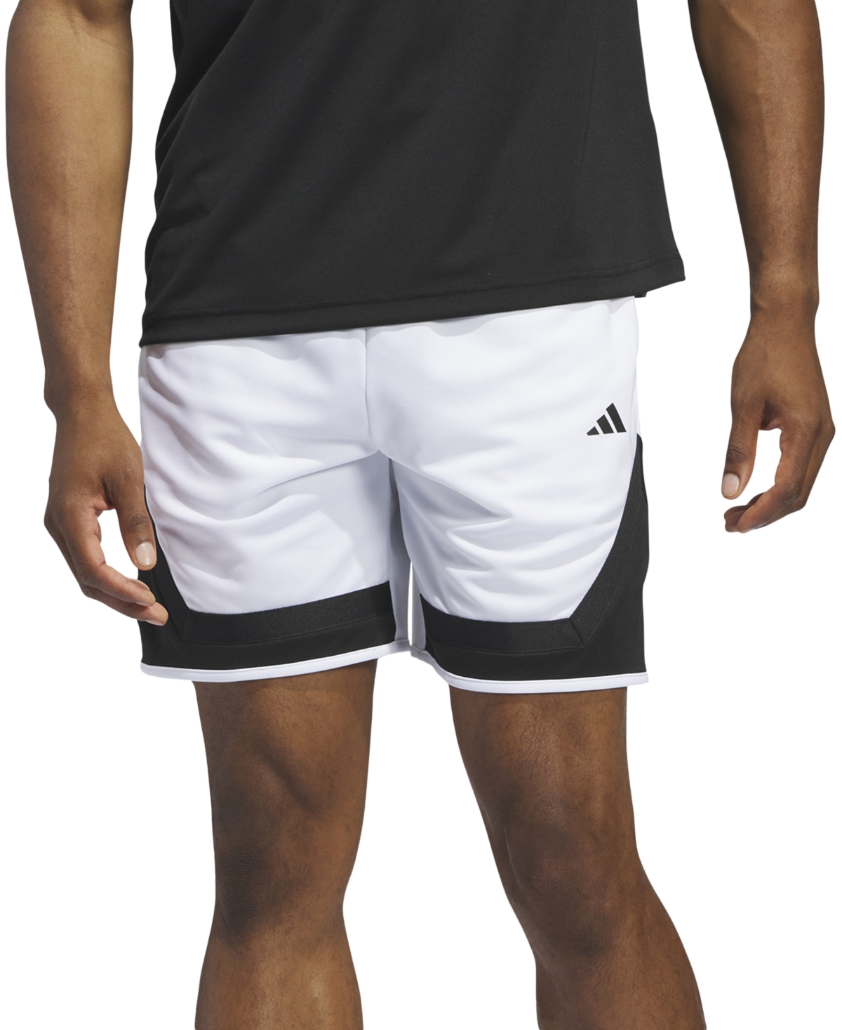 Shop Adidas Originals Men's Pro Block Basketball Aeroready Shorts In White,blk