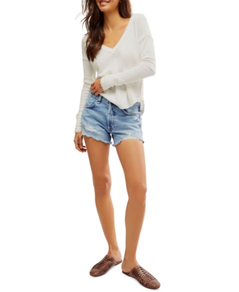Женские шорты Free People We The Free Now Or Never Denim Shorts, цвет: Moon Child