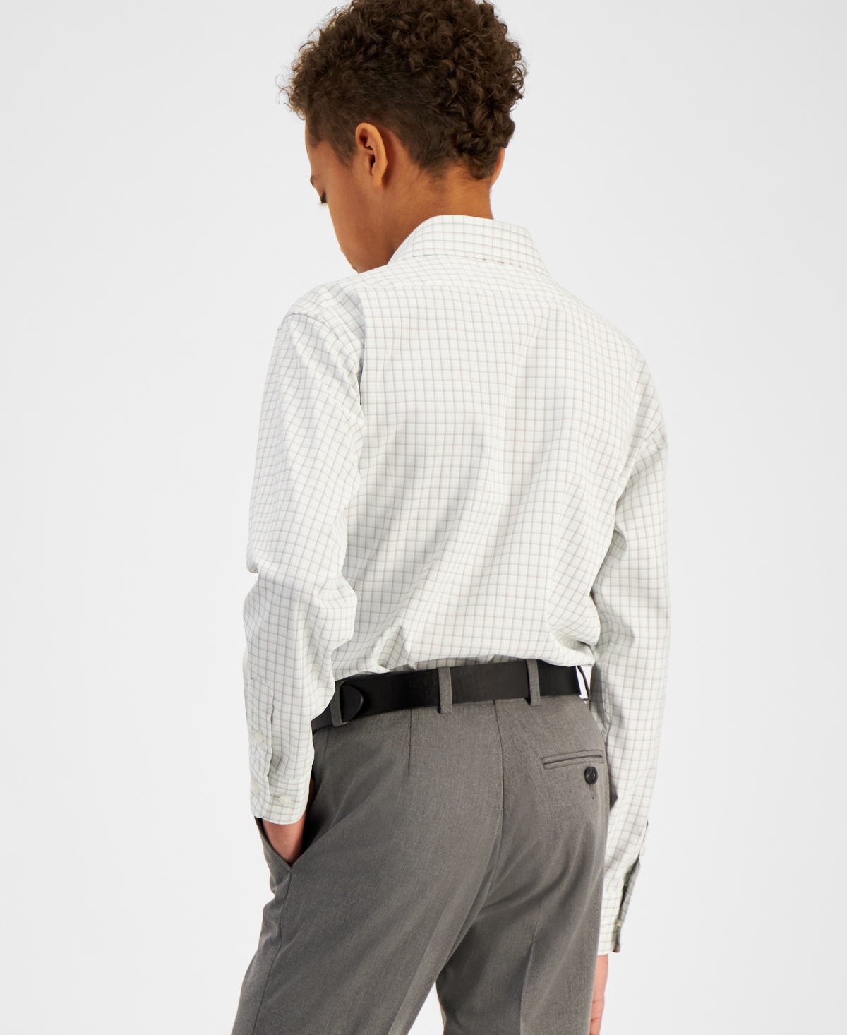 MICHAEL KORS BIG BOYS CLASSIC FIT STRETCH DRESS SHIRT 