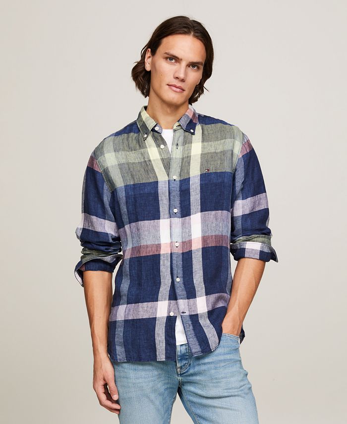 Brooks Brothers 346 Gingham Check Long Sleeve Button-Down Check Shirt, Men's Size L cotton Blue type light blue Vintage Second Hand main image 0