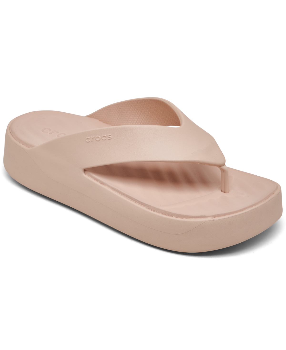 Shop Crocs Women's Getaway Platform Casual Flip-flop Sandals From Finish Line In Quartz