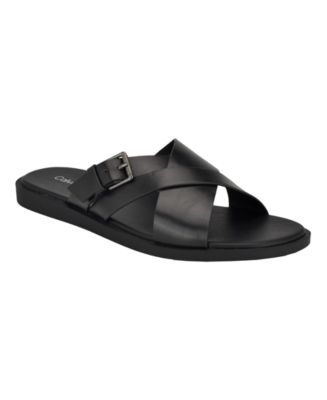 Calvin klein men's leather sandals on sale