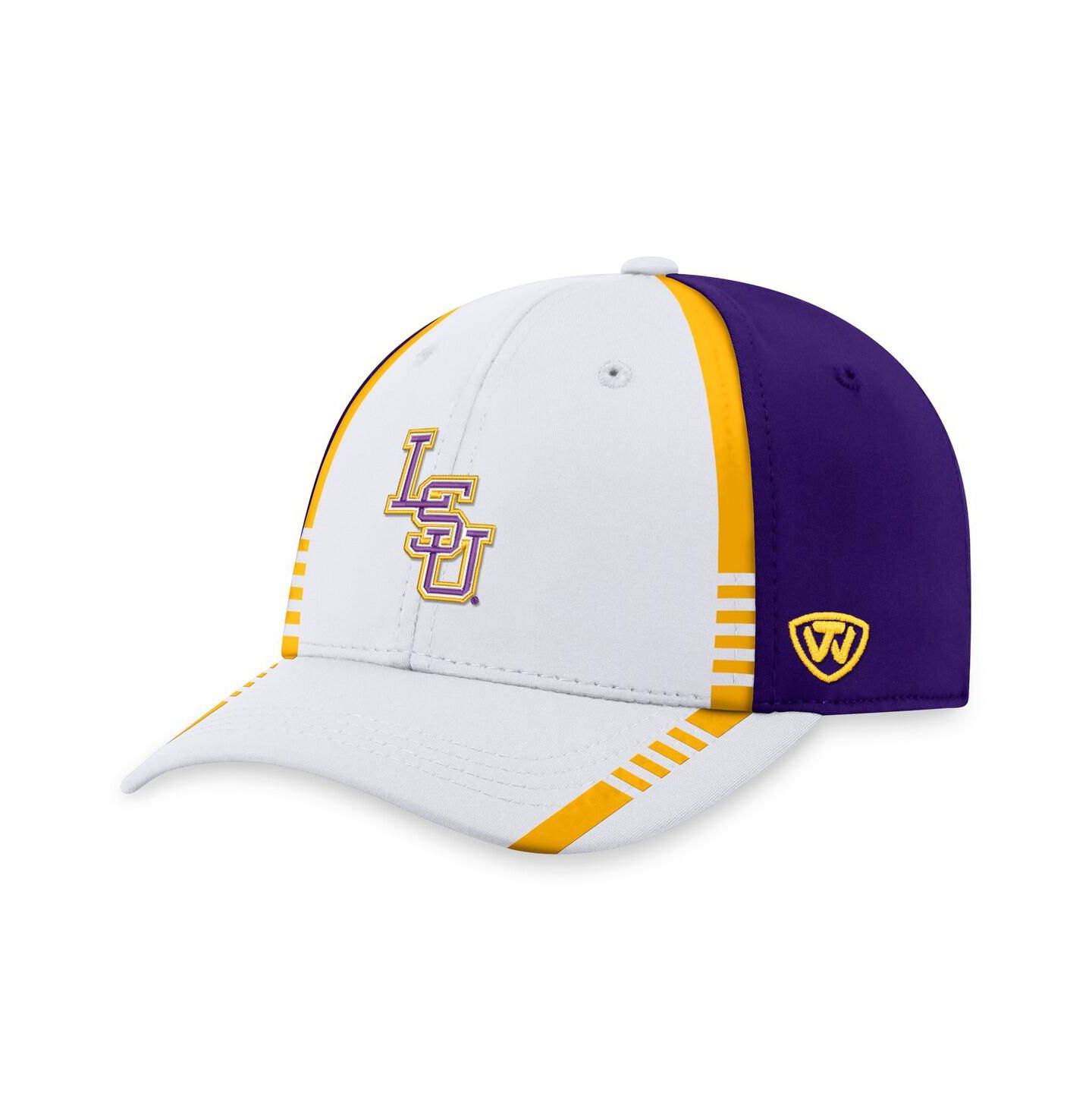 Мужская кепка Top of the World White, Purple LSU Tigers Iconic Flex Hat — фото 1