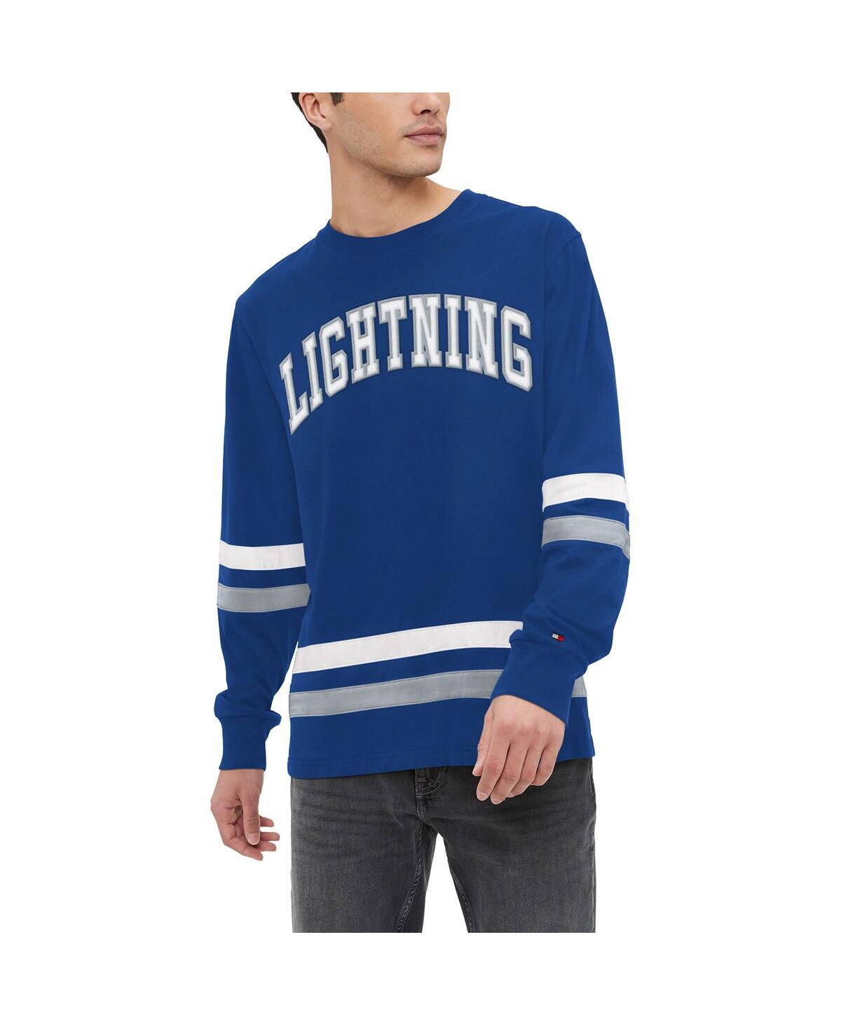 Shop Tommy Hilfiger Men's  Blue Tampa Bay Lightning Nolan Long Sleeve T-shirt