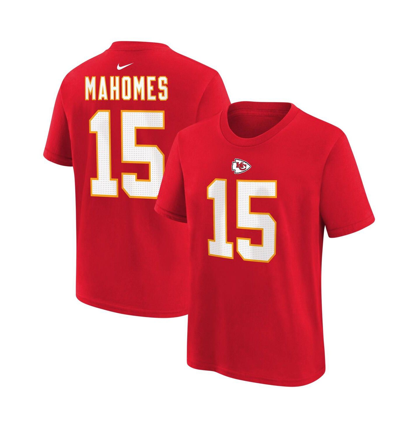 Детская футболка Nike Patrick Mahomes Red Kansas City Chiefs Player Name and Number — фото 1