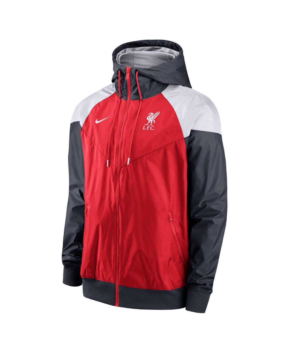 Shop Nike Men's  Red Liverpool Windrunner Hoodie Full-zip Jacket