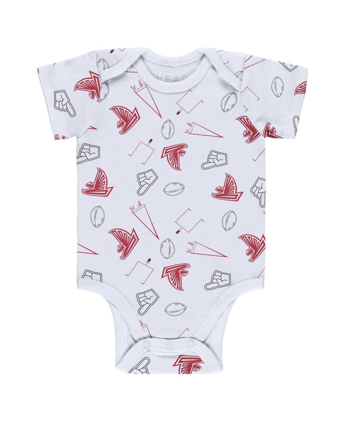 Shop Wear By Erin Andrews Baby Boys And Girls  Gray, Red, White Atlanta Falcons Three-piece Turn Me Around In Gray,red