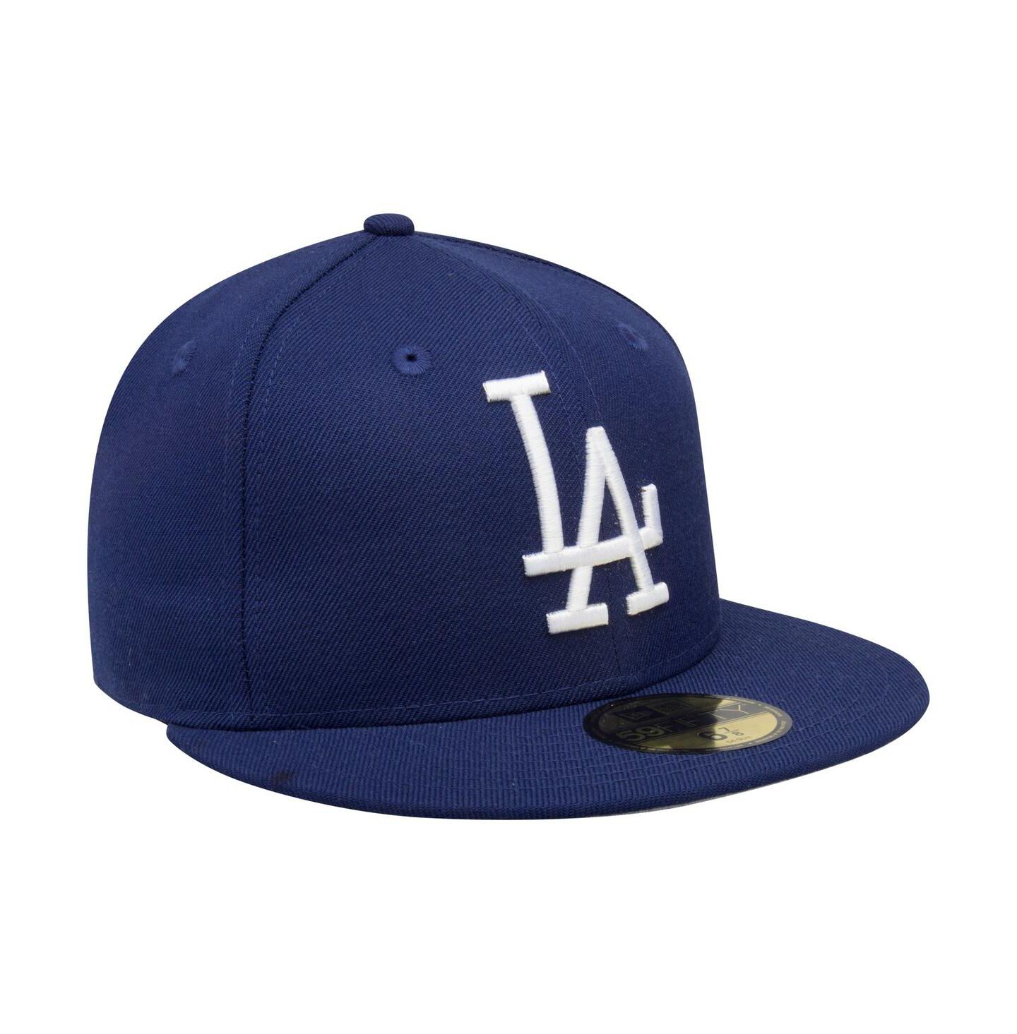 Мужская кепка New Era Navy Los Angeles Dodgers Cooperstown Collection Wool 59FIFTY Fitted Hat — фото 3