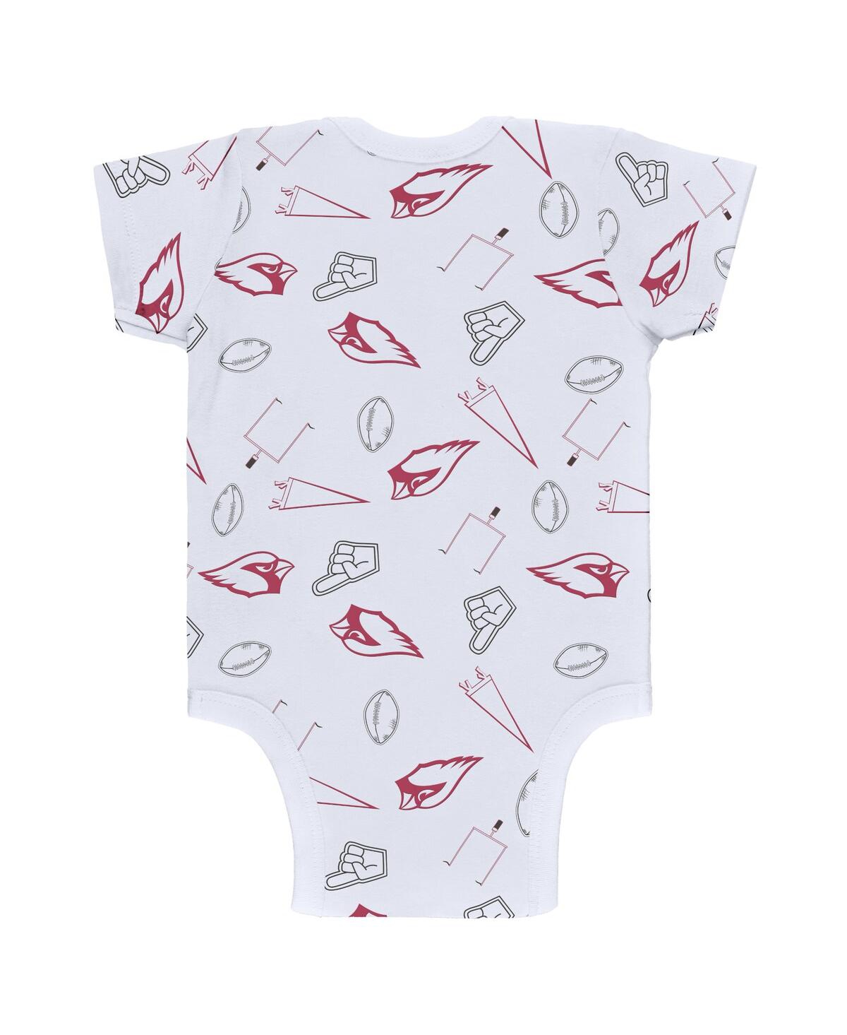 Wear By Erin Andrews Newborn & Infant  Gray/cardinal/white Arizona Cardinals Three-piece Turn Me Arou In Gray,cardinal