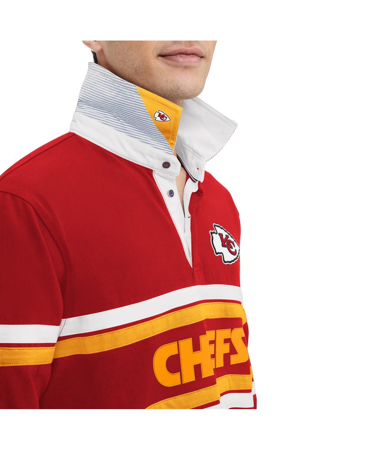 Shop Tommy Hilfiger Men's  Red Kansas City Chiefs Cory Varsity Rugby Long Sleeve T-shirt
