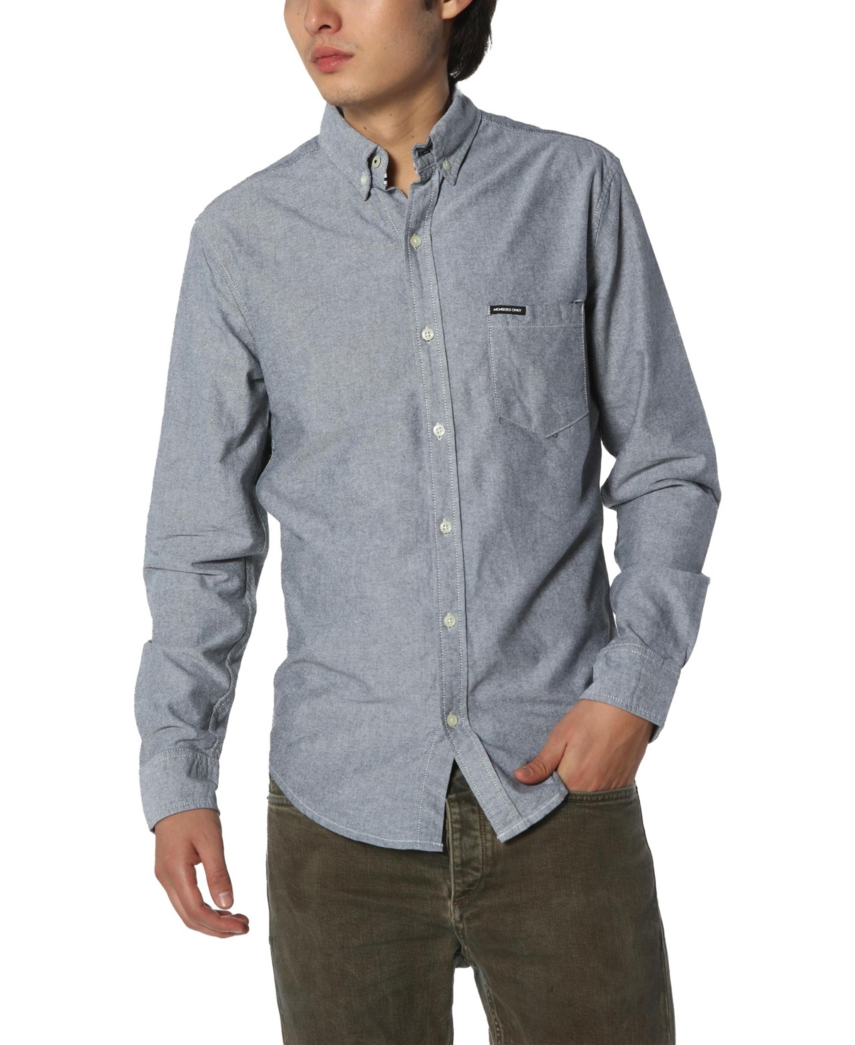 Men's Oxford Button-Up Dress Shirt - Charcoal