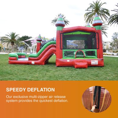Midnight Commercial Grade Bounce House Water Slide Combo with Pool for Kids and Adults (with Blower), Basketball Hoop, Wet Dry Use, Outdoor Indoor, Birthday Party, Rental Quality