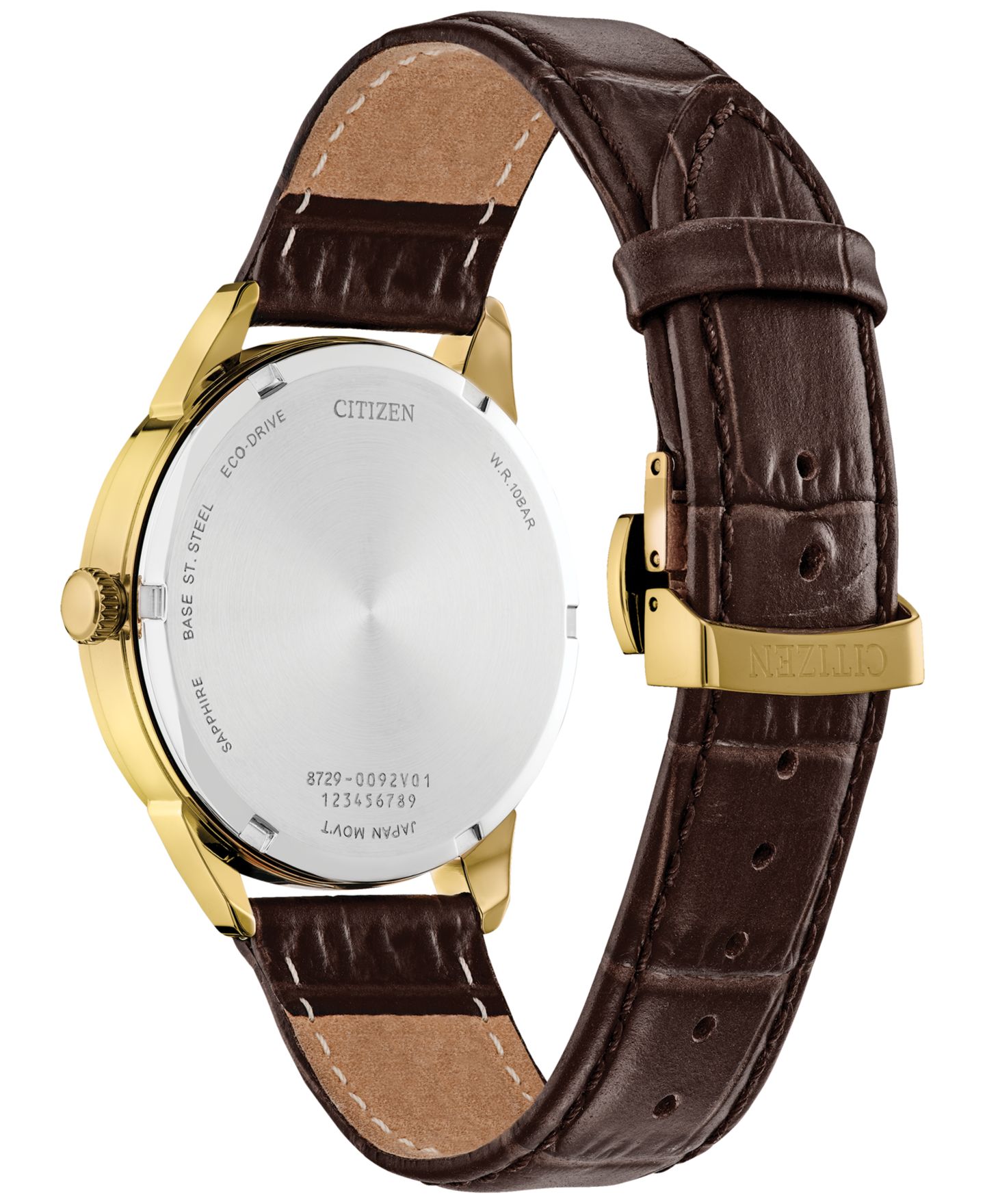 Мужские часы Citizen Eco-Drive Rolan Brown Leather Strap Watch 40mm — фото 3