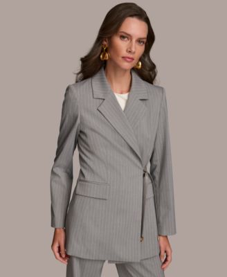 Donna Karan New York - Women's Pinstriped Tie-Waist Blazer
