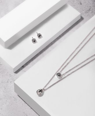 Logo Crystal Ring Stud Earrings