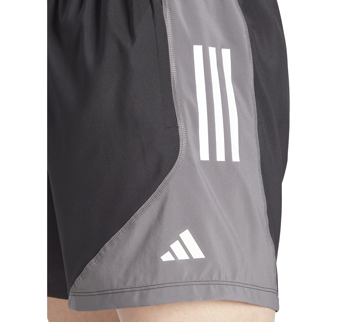 Shop Adidas Originals Men's Own The Run Colorblock Moisture-wicking Shorts In Black,silver,grey
