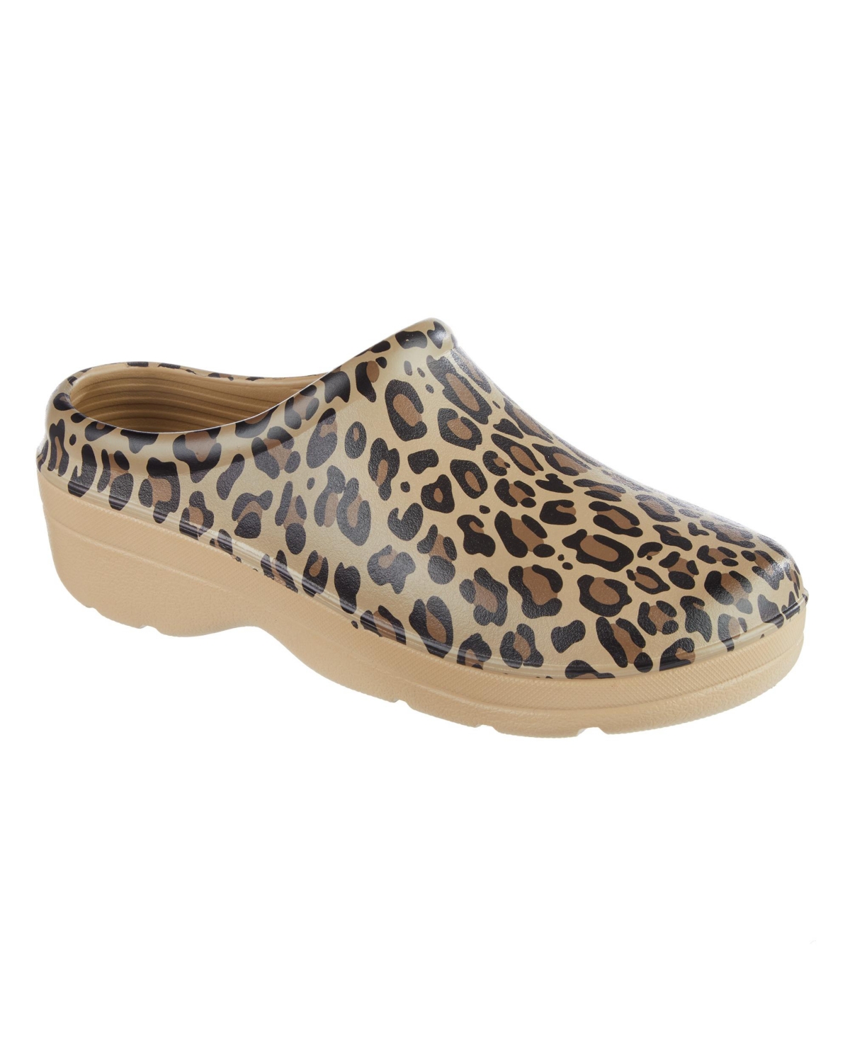 Totes Women's Bailey Molded Clogs With Everywear In Pebble Leopard