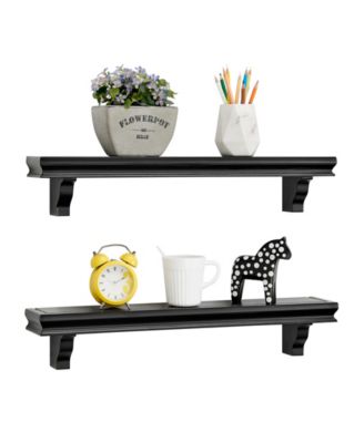 Decorative 24" Floating Wall Decor Display Ledge Shelves, Set of 2