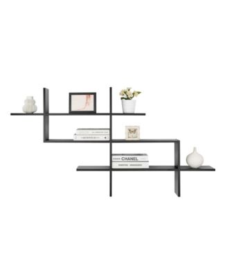 Danya B 3-Tier Ladder Cantilever Cubby Accent Wall Shelf With Criss ...