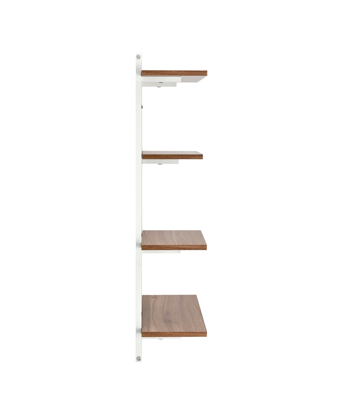 Shop Danya B Rhodes 4 Tier Modern Floating Windowsill Wall Shelf Unit With White Metal Frame And Light Walnut Mdf In White,light Walnut