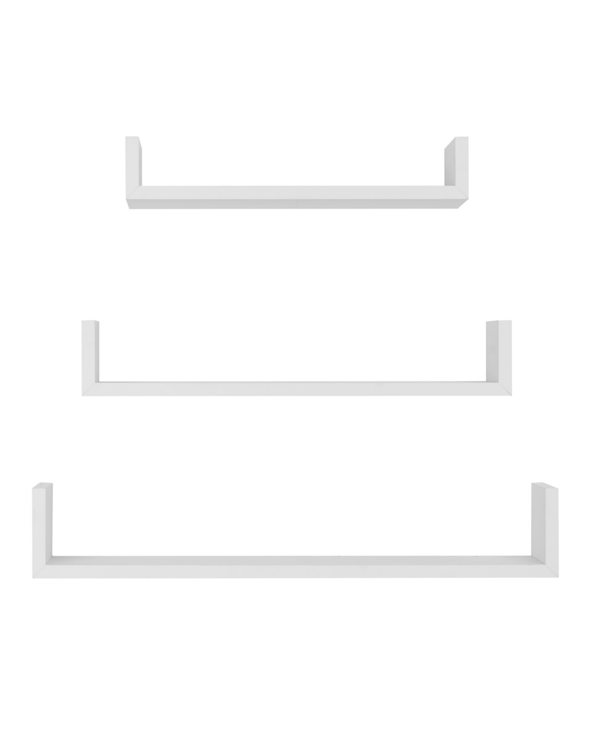 Shop Danya B Aalto U-shaped Floating Wall Shelves, Set Of 3 In White