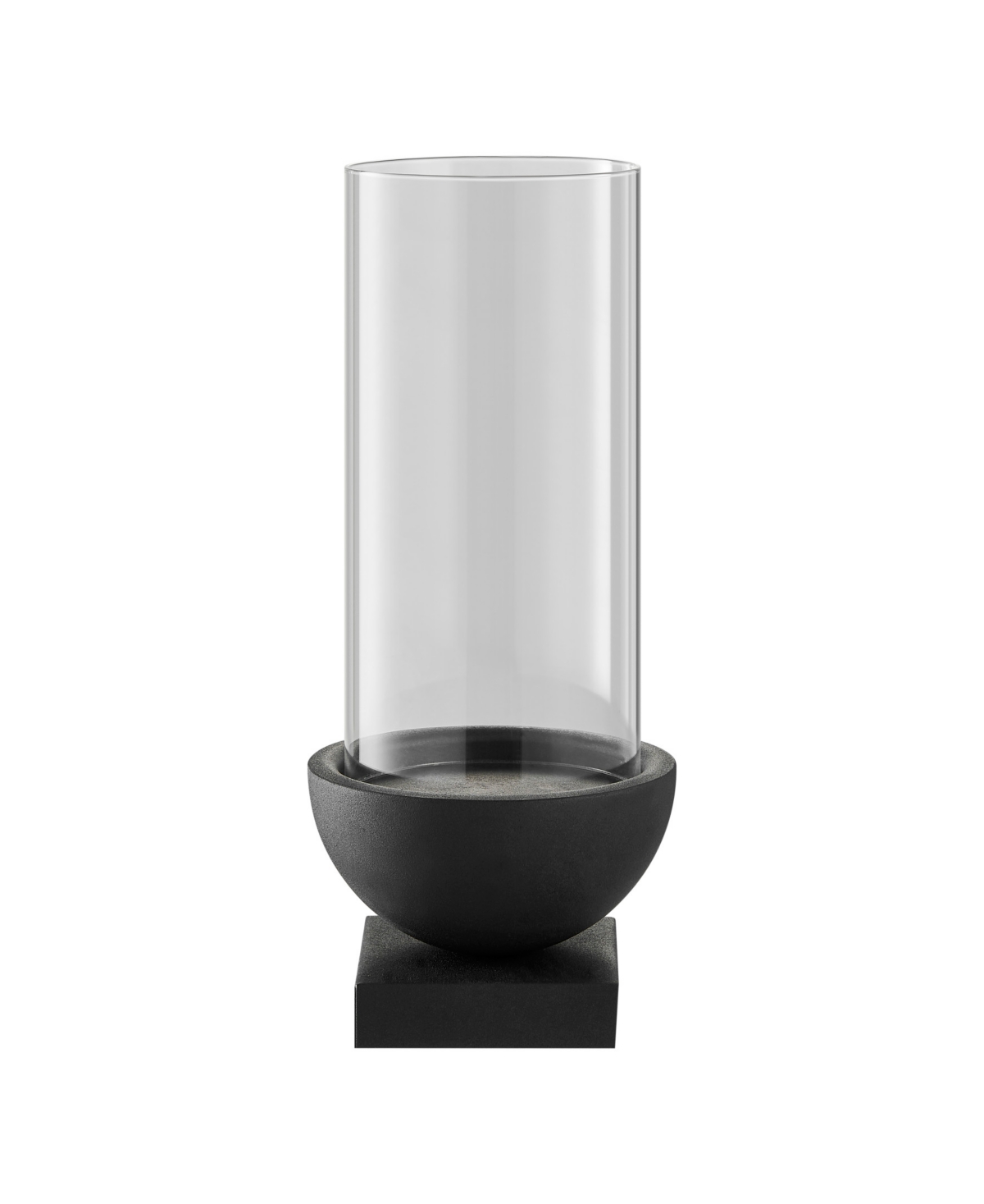 Danya B ModernMetal Bold Pedestal and Glass Pillar Votive Candle Holder, - Black, Clear