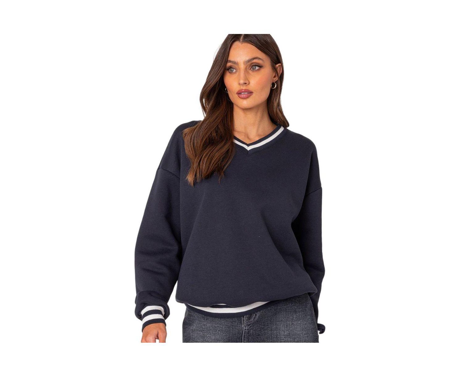 Women's Caryn oversized v neck sweatshirt