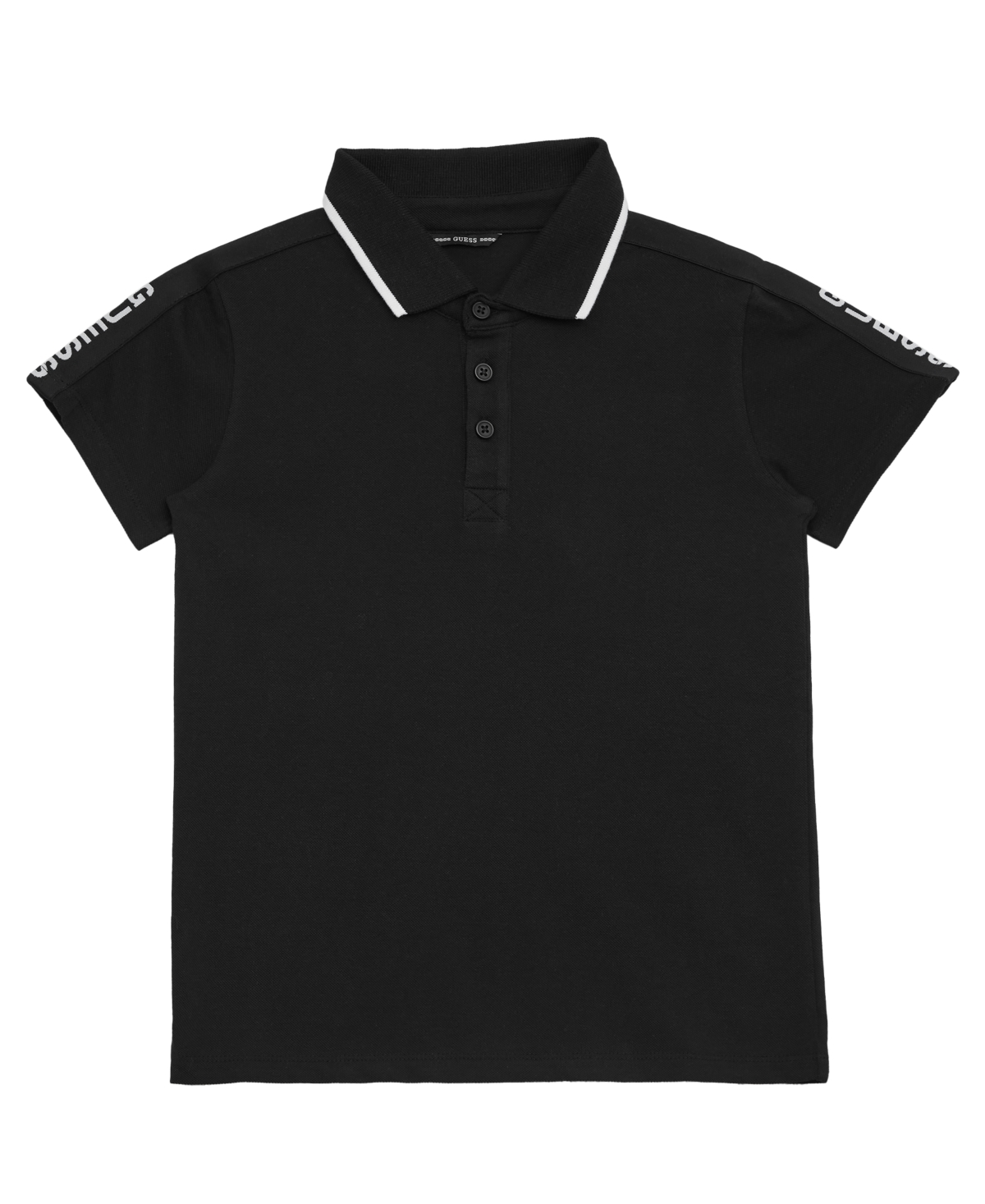 Shop Guess Big Boys Short Sleeve Taping Polo Shirt In Black