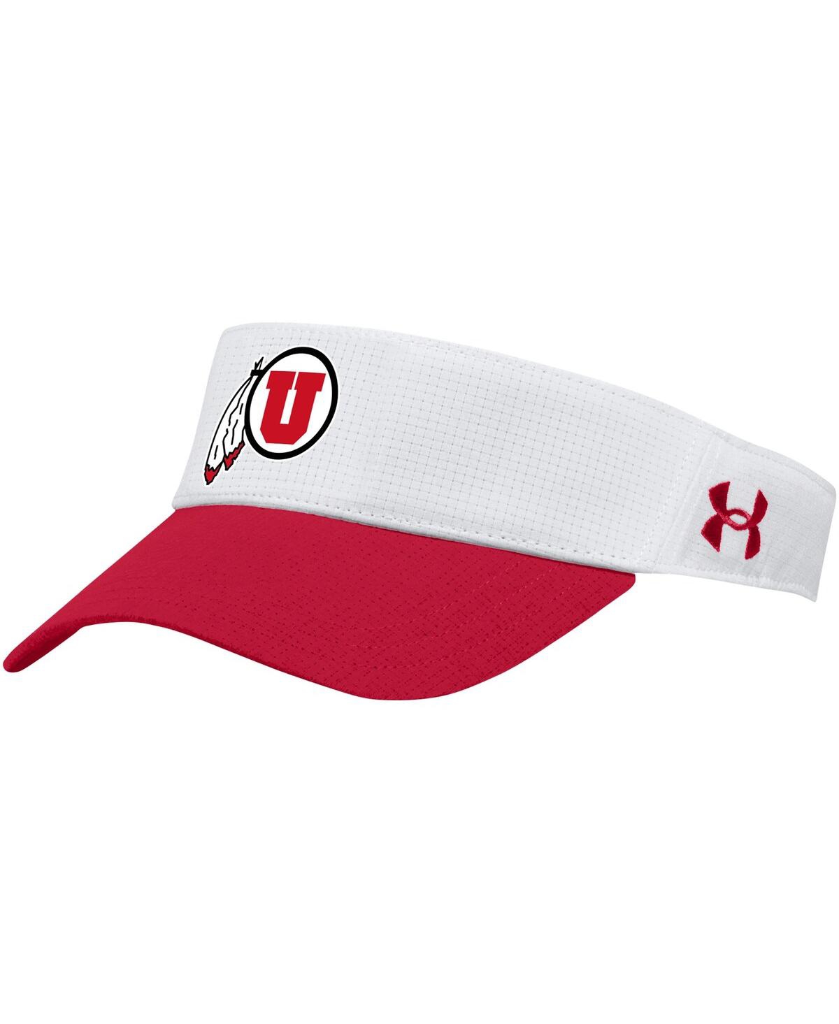Shop Under Armour Men's  White Utah Utes Logo Performance Adjustable Visor