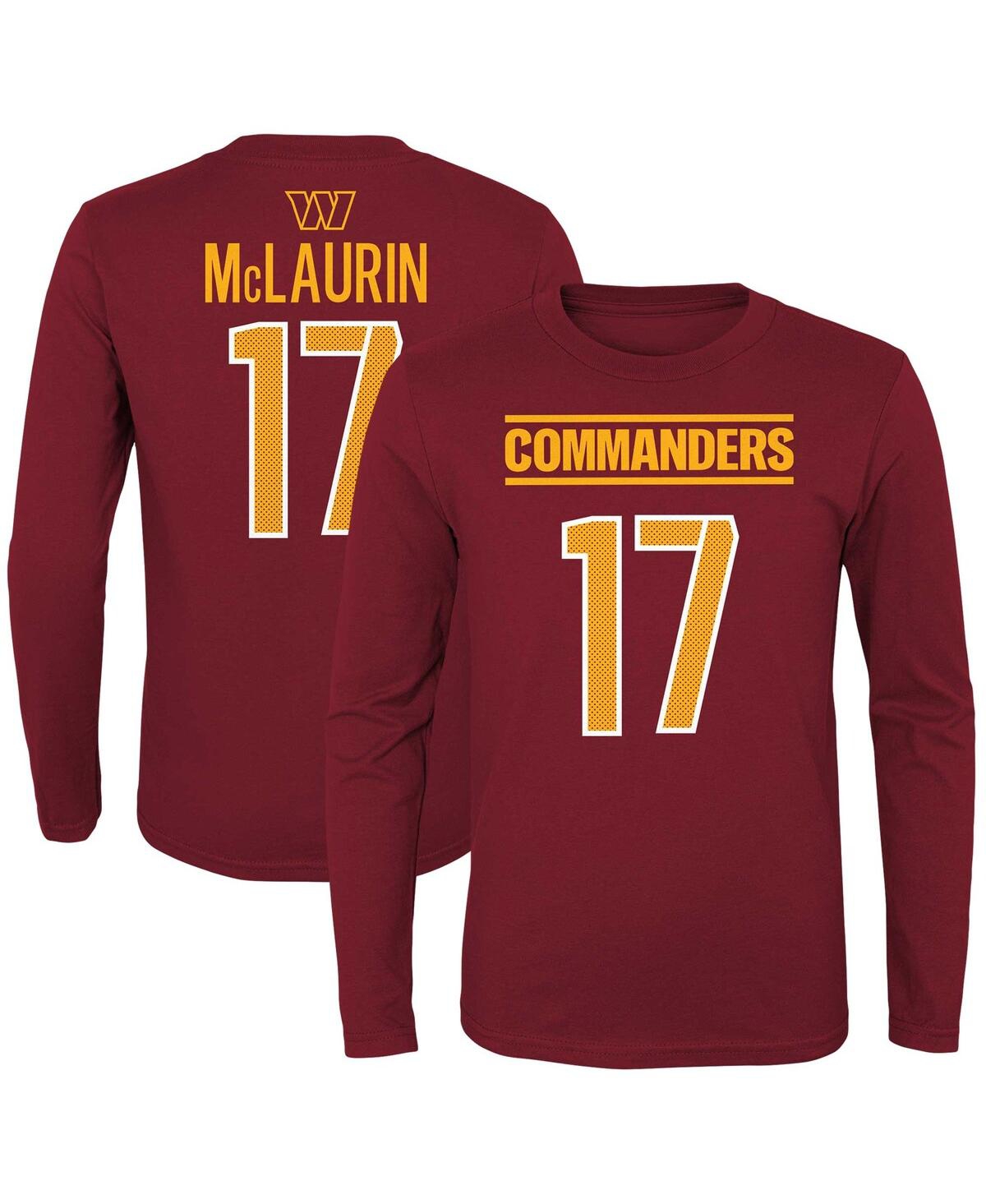 Shop Outerstuff Big Boys Terry Mclaurin Burgundy Washington Commanders Mainliner Player Name And Number Long Sleeve 