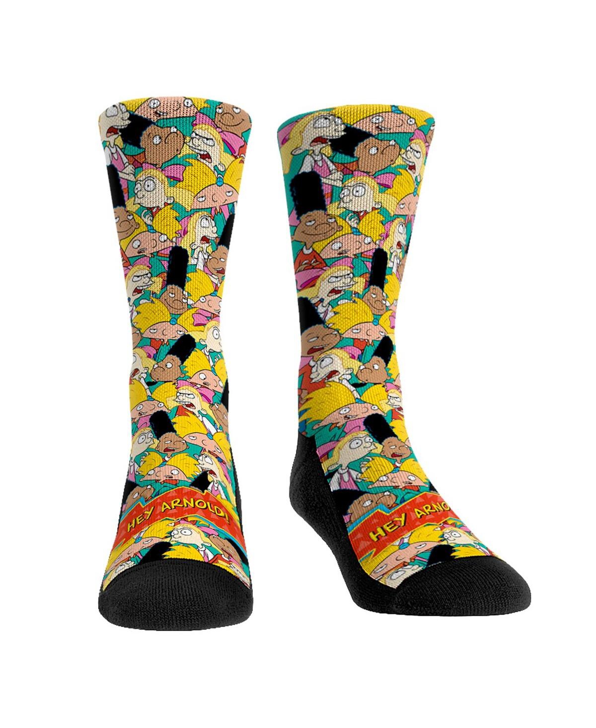 Shop Rock 'em Men's And Women's  Socks Hey Arnold! Stacked Characters Crew Socks In Multi